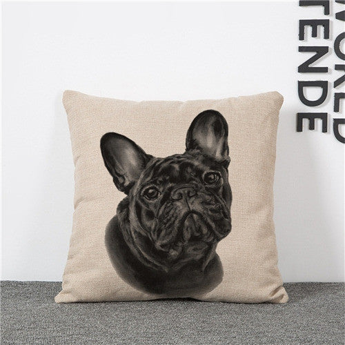 Online discount shop Australia - Cushion Cover Lovely Cute Pug Dog Pillowcases Cotton Linen Printed 18x18 inches Euro Pillow Covers Decorative Pillows