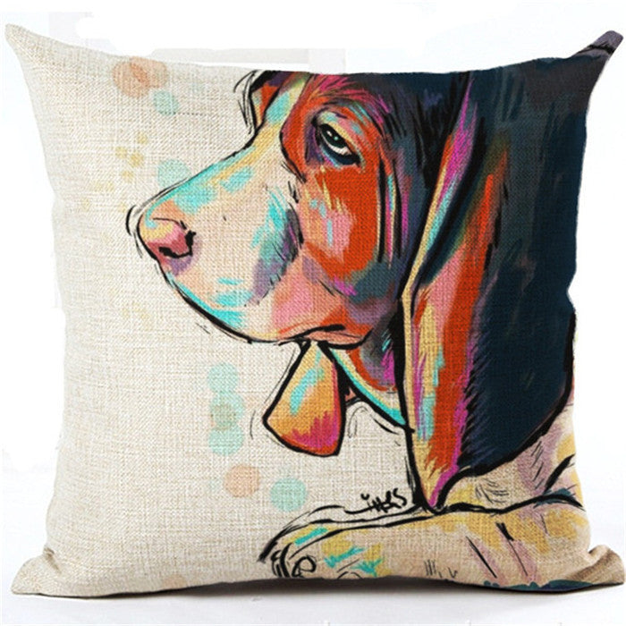 Online discount shop Australia - Fashion Style Cartoon dog Cushion Customized Throw Pillow Home Decorative Cotton Linen Square Printing