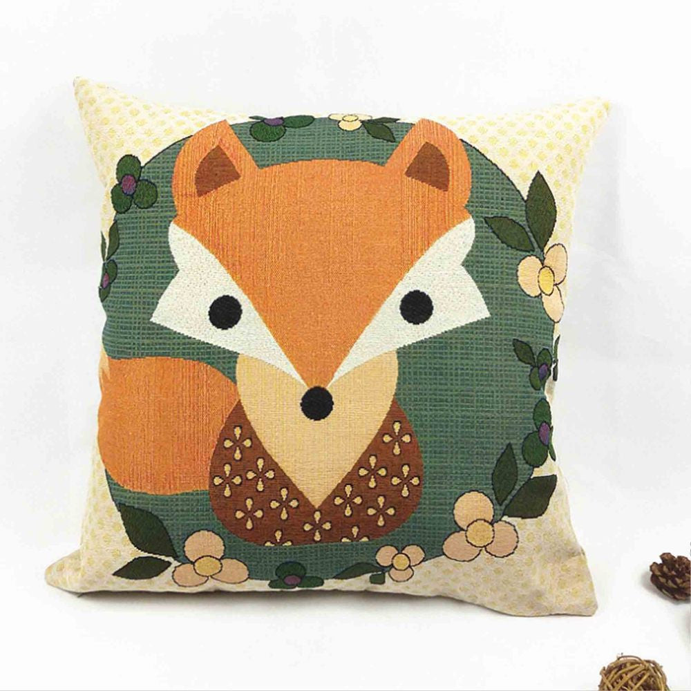 Owl Printed Cushion Home Decor 43x43cm/17x17'' Linen&Polyester Decorative 1Pcs/lot