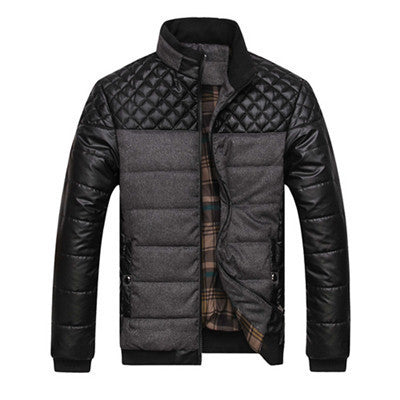 Classic Brand Men Fashion Warm Jackets Plus Size L-4XL Patchwork Plaid Design Young Man Casaul Coats, EDA0116