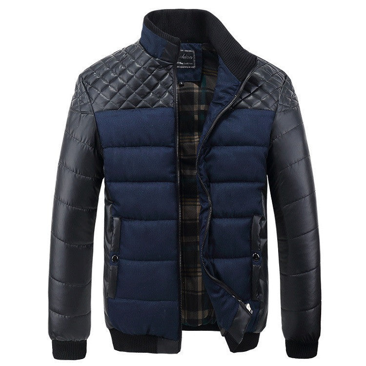 Classic Brand Men Fashion Warm Jackets Plus Size L-4XL Patchwork Plaid Design Young Man Casaul Coats, EDA0116