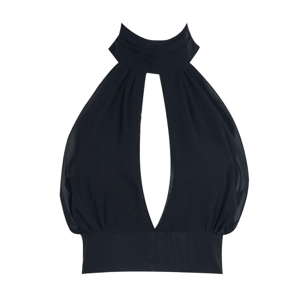 Online discount shop Australia - 5 Colors High Neck Halter Lace Crop Top Bralette Vest Sexy Slit Front Tied Back Beachwear Clubwear Women Clothing