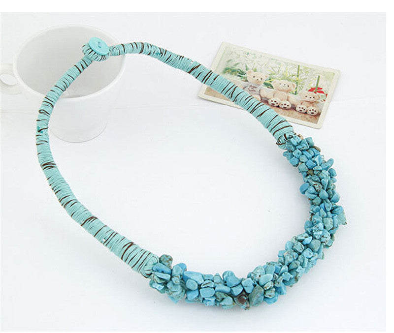 Online discount shop Australia - Boho Jewelry Multi-Color Natural Stone Choker Collar Necklace Bitches Gifts Collier Bijoux