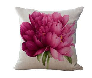 Rose Flower Small Fresh Cotton Linen Cushion Home Sofa Car Decorative Pillow Decor Pillow