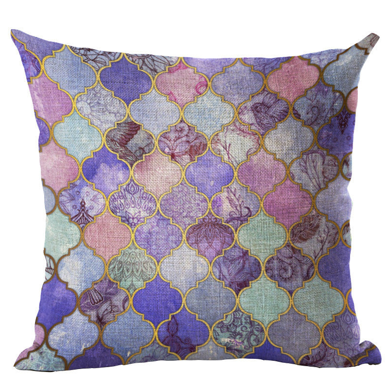 Online discount shop Australia - Colorful Geometric Cushion Cover 45x45CM (18x18IN) Hexagon Plaid Pillow Cover Pillow Case Home Decor