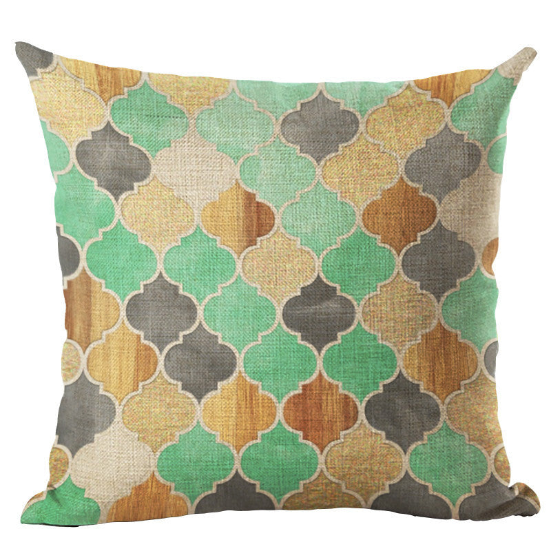 Online discount shop Australia - Colorful Geometric Cushion Cover 45x45CM (18x18IN) Hexagon Plaid Pillow Cover Pillow Case Home Decor