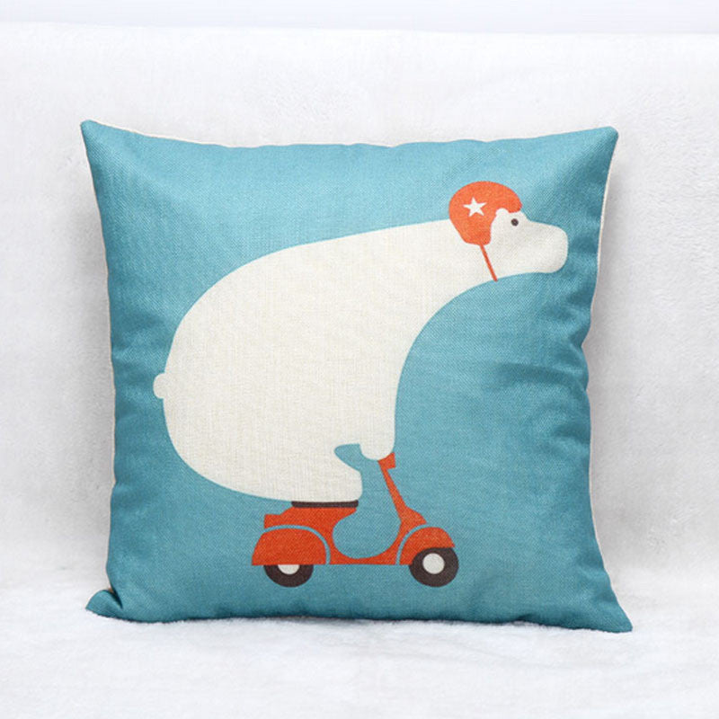Online discount shop Australia - Cute Animals Sofa Car Cushion Animal Pattern Printed 45x45cm Cushion Cartoon Unicorn Pillow
