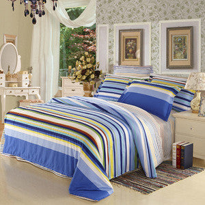 Online discount shop Australia - bedding sets 4pcs stripe duvet quilt cover for king queen full twin size bedclothes 100%cotton cartoon bed linen kids bedsheet