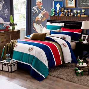Online discount shop Australia - bedding sets 4pcs stripe duvet quilt cover for king queen full twin size bedclothes 100%cotton cartoon bed linen kids bedsheet