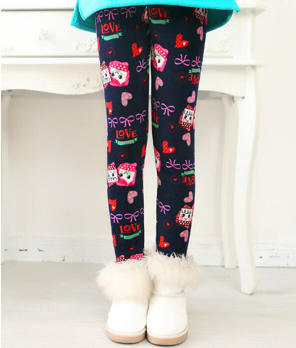Online discount shop Australia - Girls Leggings Thick Warm Kids Pants Flower Children Velvet Trousers Baby Girl Clothes Leggings
