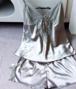 Online discount shop Australia - New arrival womens pijama set silk lace Female Sleep set Women's Deep V-neck Sexy Spaghetti sleepwear sets