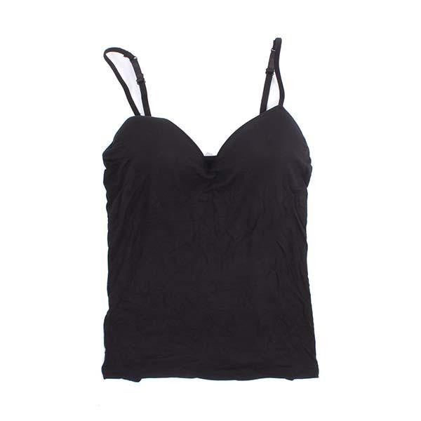 Women V Neck Tank Tops Ladies Padded Straps Push Up Bra Vest