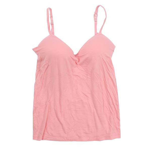 Women V Neck Tank Tops Ladies Padded Straps Push Up Bra Vest