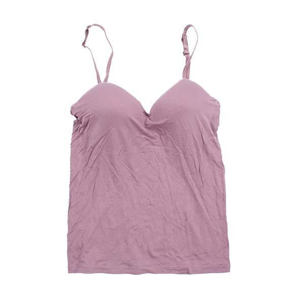 Women V Neck Tank Tops Ladies Padded Straps Push Up Bra Vest