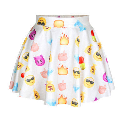 funny 3D skirt mini skirt white/black/blue color cartoon skirt
