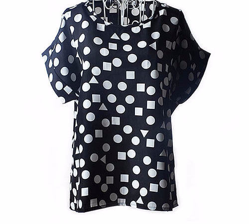 Online discount shop Australia - Colorful Apparel Print O-Neck Tropical Chiffon Women Blouses Short Batwing Sleeve Plus Size Shirt Body