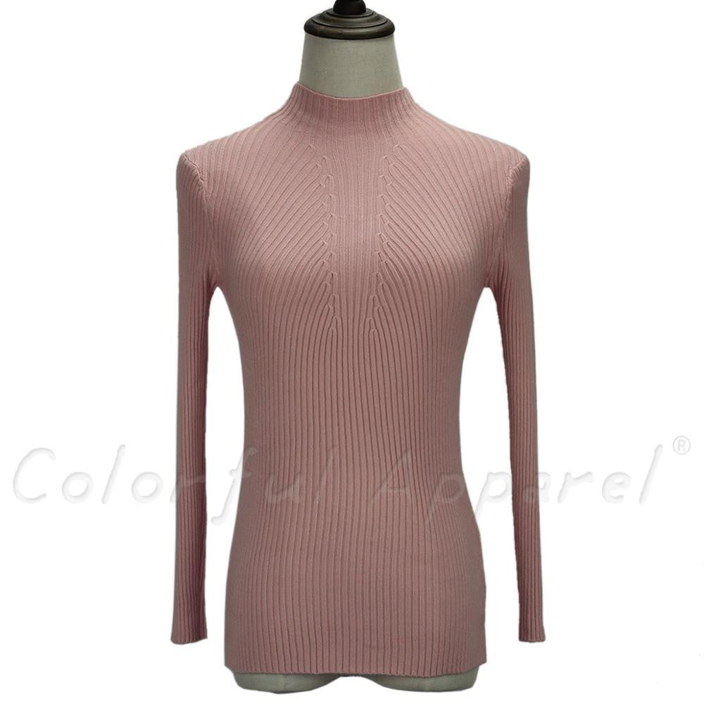 fashion women turtleneck knitted sweater female knitted slim pullover ladies all-match basic thin long sleeve shirt clothing