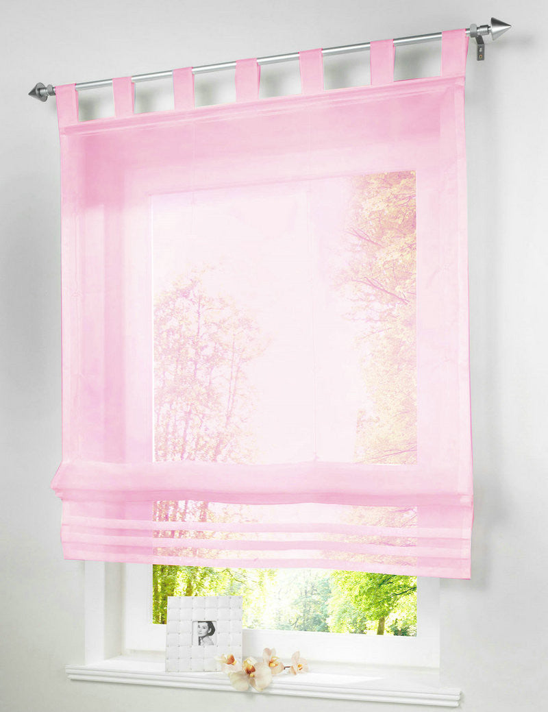 Popular Solid Color Kitchen Balcony Voile Blinds Sheer Window Curtain 1PC