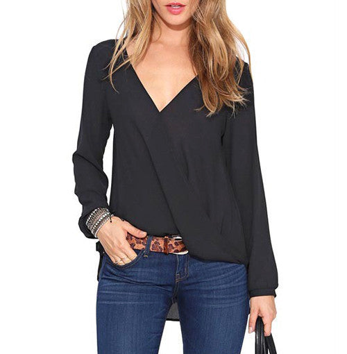 Online discount shop Australia - Chiffon Shirt Women Blouses Red Black White Women's Tops Plus Size Fashion High Quality