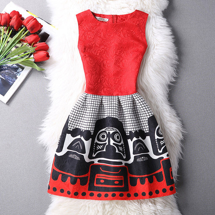 Print Summer Women Casual Dress Ethnic Ladies A-Line Party Evening Elegant Dresses Female Plus Size XL