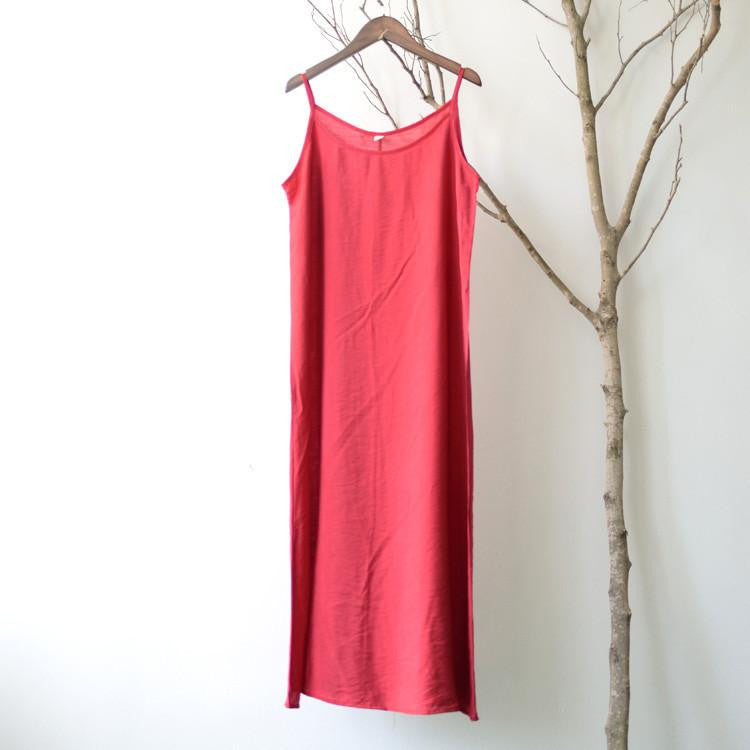 Summer Dress Solid Multi-Color Natural Silk Cotton Slips Dresses Plus Size Slip S200