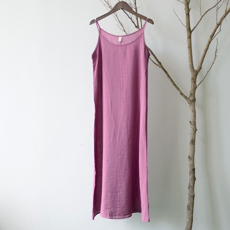 Summer Dress Solid Multi-Color Natural Silk Cotton Slips Dresses Plus Size Slip S200