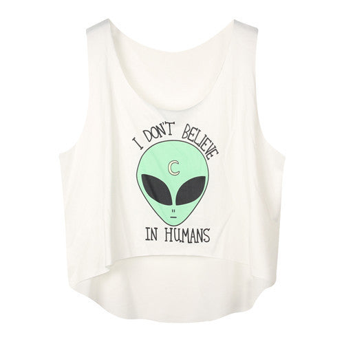 Online discount shop Australia - 21 Colors  Casual Women Crop Emoji Tank Tops Vest Sleeveless Cartoon Beach Tanks T-Shirt