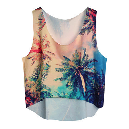 Online discount shop Australia - 21 Colors  Casual Women Crop Emoji Tank Tops Vest Sleeveless Cartoon Beach Tanks T-Shirt