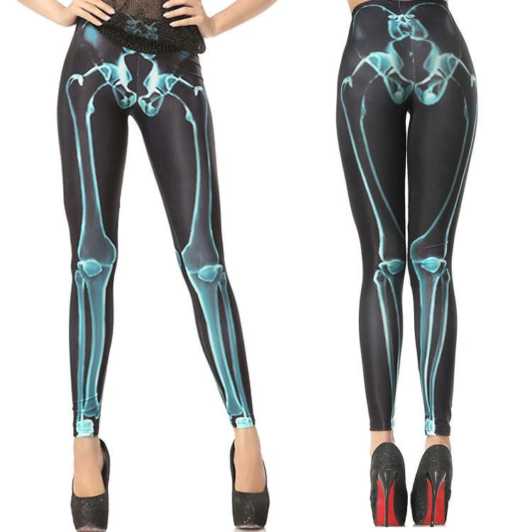 Women vintage Egypt Pharaoh King Tut Cheshire Cat Mechanical Bones White Black Aurora Skye Orange Leggings