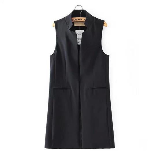 Women Arrival Long Vest Jacket Casual Fashion Office Wear Open Stitch Waistcoat For