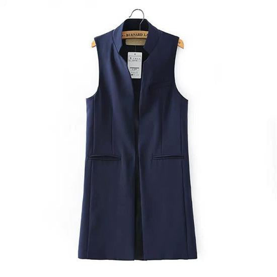 Women Arrival Long Vest Jacket Casual Fashion Office Wear Open Stitch Waistcoat For