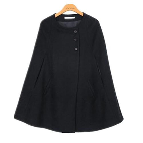 Online discount shop Australia - Korean Womens Cape Black Batwing Wool Oversized Casual Poncho Jacket Lady  Warm Cloak Coat Outwear Drop Shipping