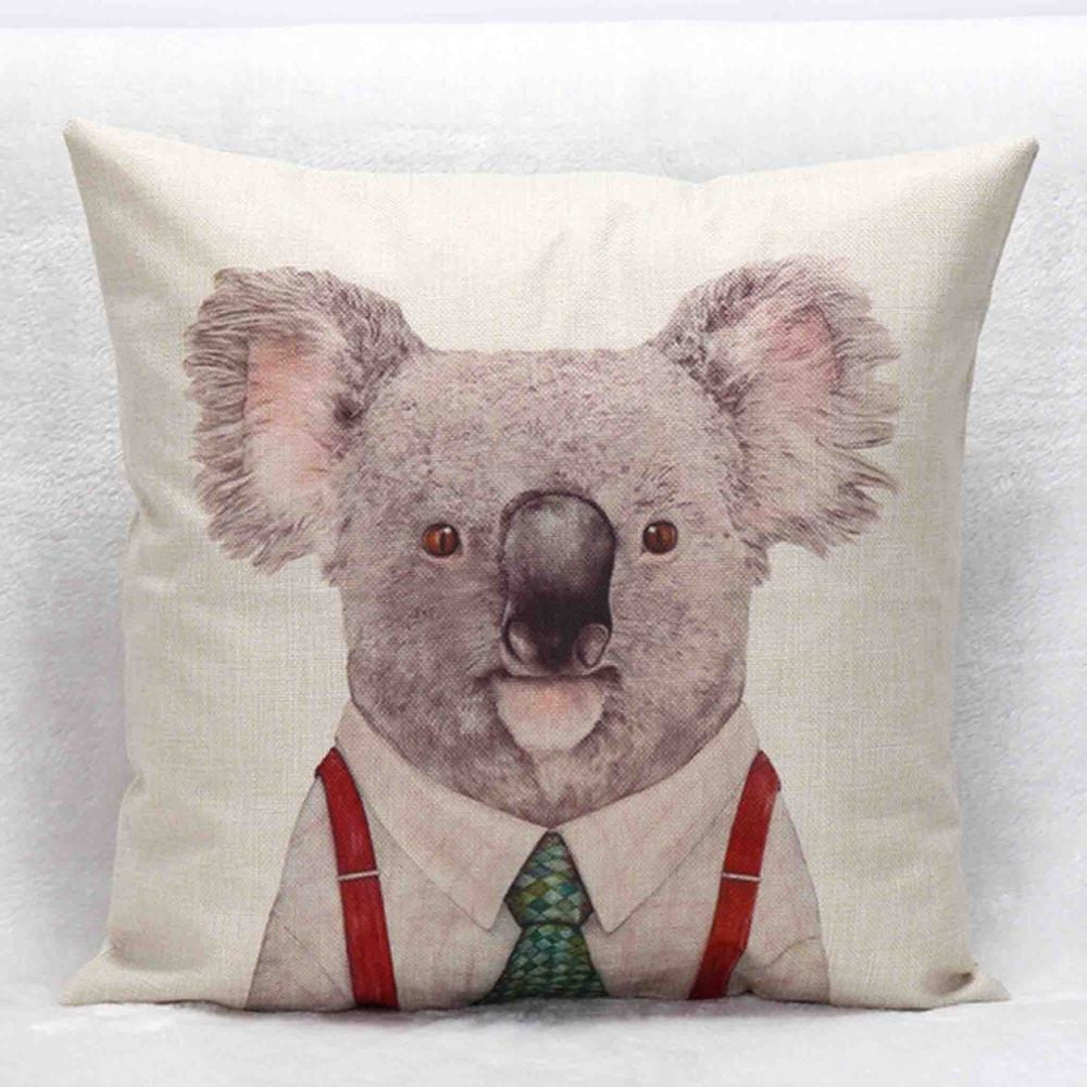 Online discount shop Australia - Mr. Animal Printed Vintage Cushion 45*45cm Linen Cushions Home Decor Cat for Car Seat Home Sofa