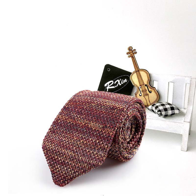 Fashion Male Brand Slim Knitted Ties Neck Ties Cravate Narrow Skinny Neckties For Men Striped Ties