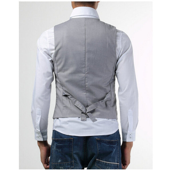 Online discount shop Australia - New Arrival Mens Slim Fit Vest Suit Three Buttons Men's Fitted Leisure Waistcoat Casual Business Jacket Tops