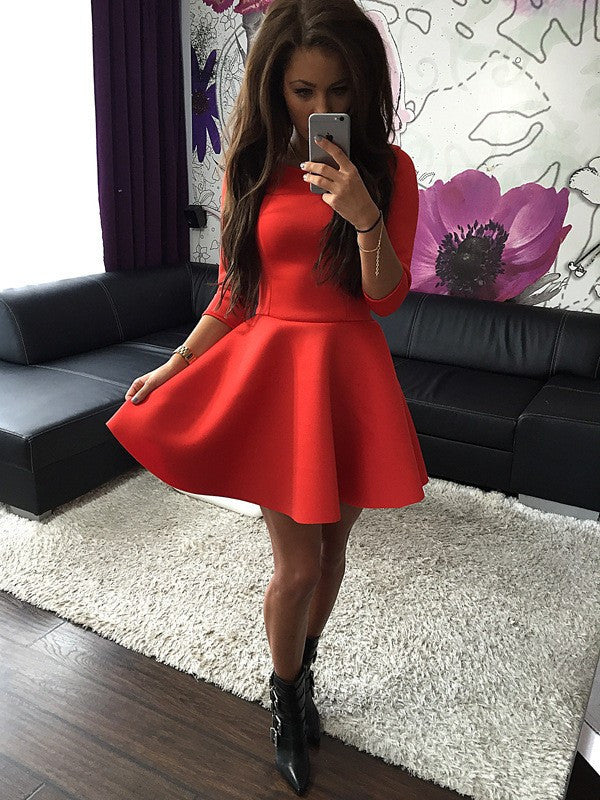 vestidos autumn and winter dresses fashion 7 minutes sleeve red dresses plus size of women dress