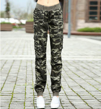Online discount shop Australia - camouflage pants women Camouflage Cargo pants women Military fashion Casual Loose Baggy pants