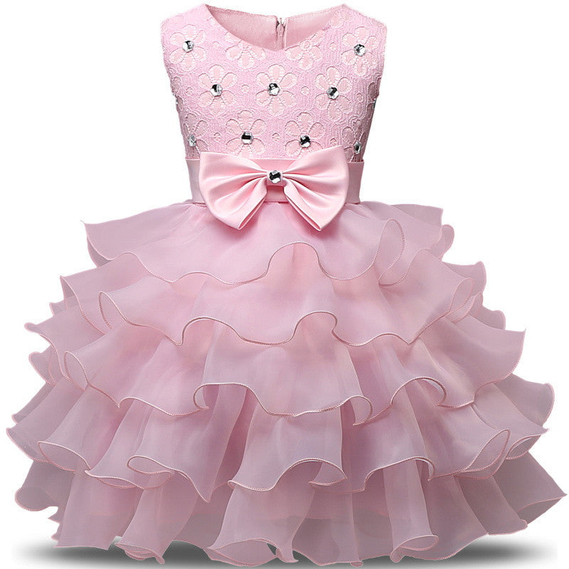 Online discount shop Australia - Girl Dress Princess Christmas Lace Kids Christening Events Party Wear Dresses For Girls Children Baby Red Clothes