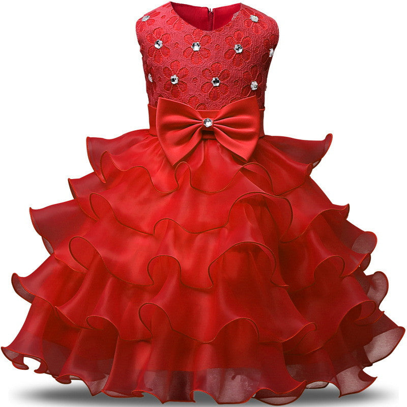 Baby girl hot sale red gown