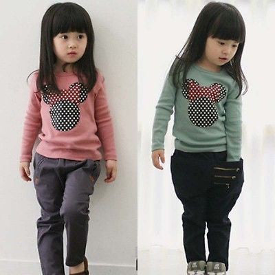 Online discount shop Australia - Fashion Baby Kid Long Sleeve Cat Shirt Tops Clothes Girls Blouse T-Shirt Sz2-7Y