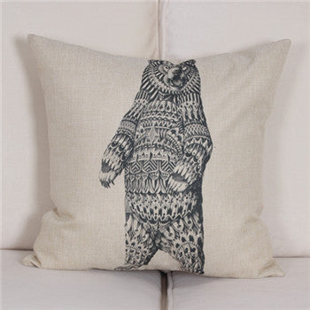 Online discount shop Australia - Geometric Grid Animal Elephants rhinoceroses sloths Cushion Cover Sofa Decor Throw Pillow Home Chair Car Pillow Case