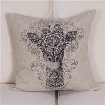 Online discount shop Australia - Geometric Grid Animal Elephants rhinoceroses sloths Cushion Cover Sofa Decor Throw Pillow Home Chair Car Pillow Case