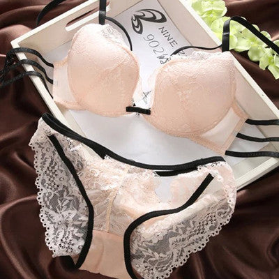 Underwear Lace Women Bra Set White Black Adjustment Bra And Panty Diamond-lingerie Set Push Up Bras Set