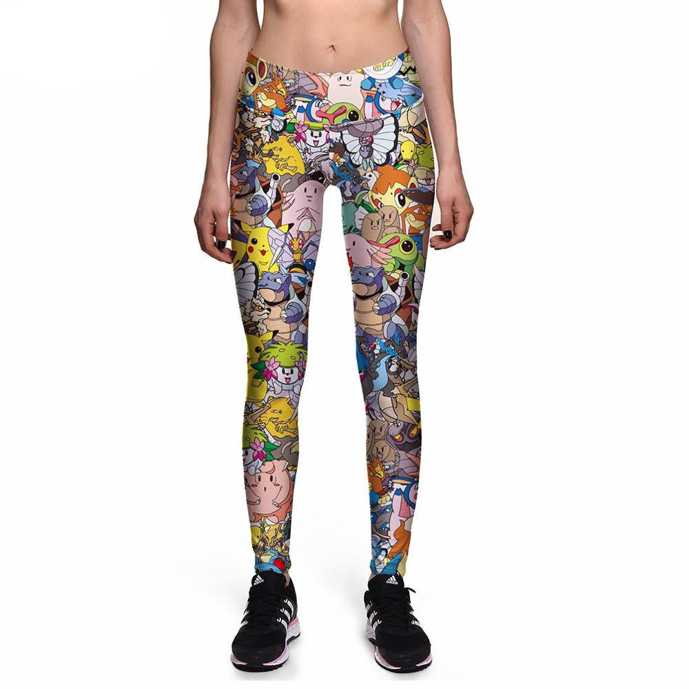 Online discount shop Australia - AISKLY Leggings Fashion Women Leggings Cute Pokemon Digital printing Pant pencil Trousers Size S-4XL Drop shipping