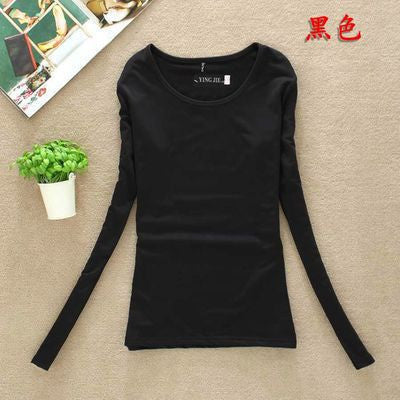 Women Fashion Clothing Tops Ladies Blouses Casual Long Sleeve Bottoming Shirts W00271