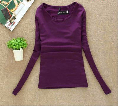 Women Fashion Clothing Tops Ladies Blouses Casual Long Sleeve Bottoming Shirts W00271