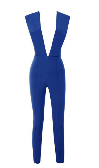 Online discount shop Australia - New Arrivals Gray Deep v Fitted Sexy Bodycon Jumpsuit Nightclub Women Blue Burgunday Rosy 10 Colors Available