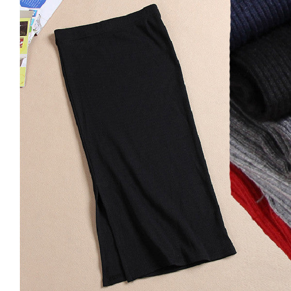 Online discount shop Australia - Long Skirt Fashion Sexy Solid Color Cotton Skirts Womens Maxi Skirt High Waist Elasticity Pencil Skirt