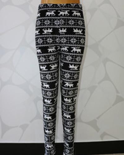 Thickening warm Leggings women pants loose Snowflake Christmas deer flower women leggings