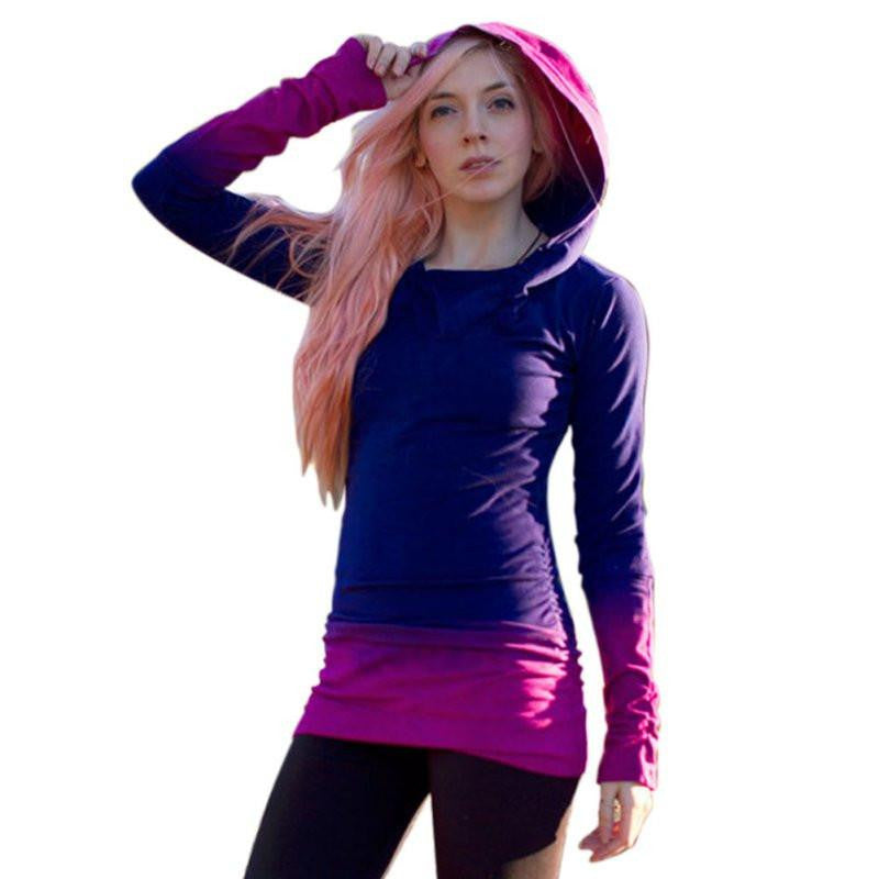 Women's Pullover Hoodie Sweatshirt Long Sleeve Hooded Jumper Tunic Tops